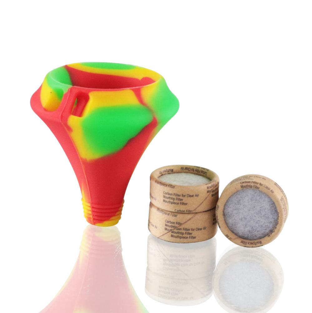 Silicone Mouth piece and filter kit - Red/Green free standing