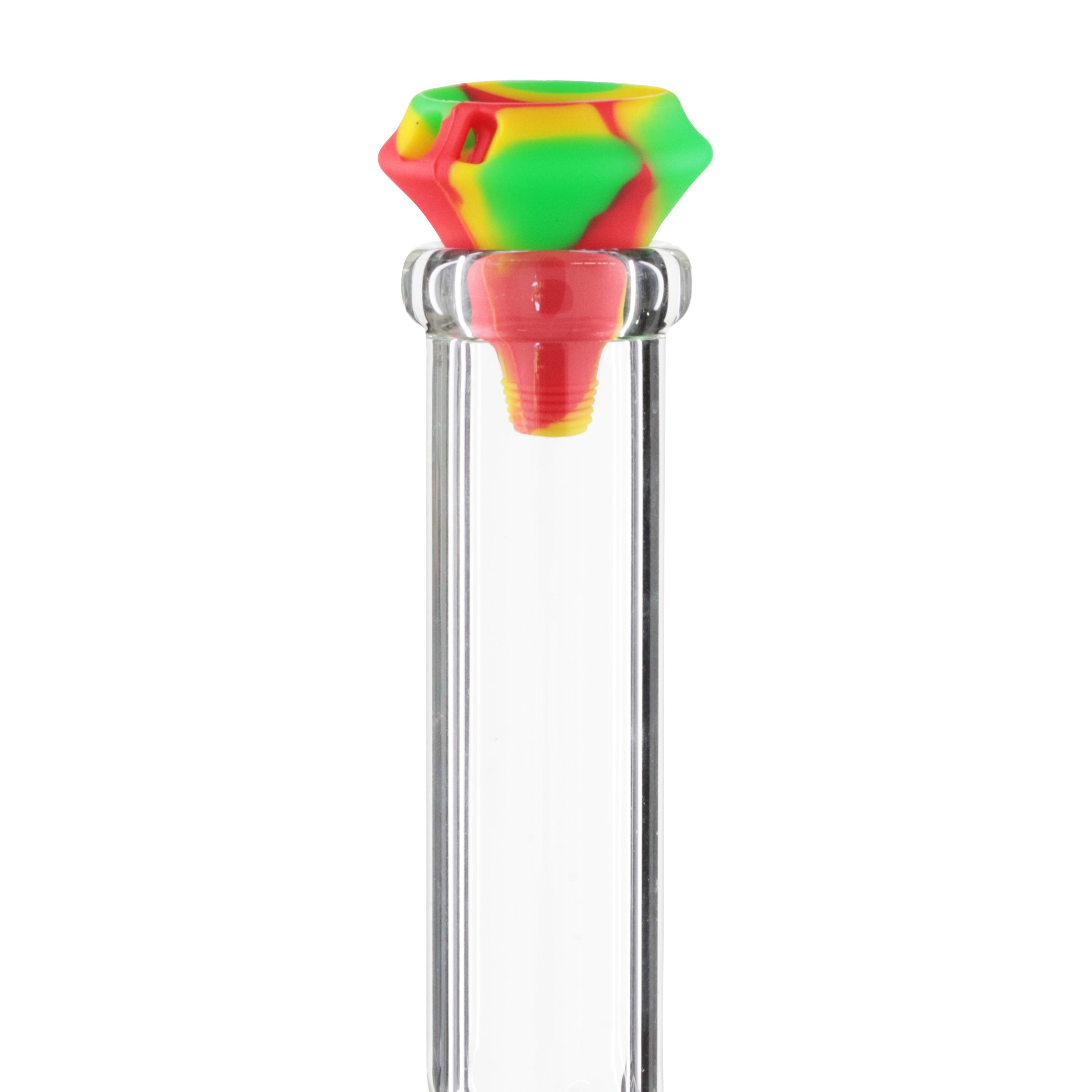 Silicone Mouth piece and filter kit - Red/Green in stem 