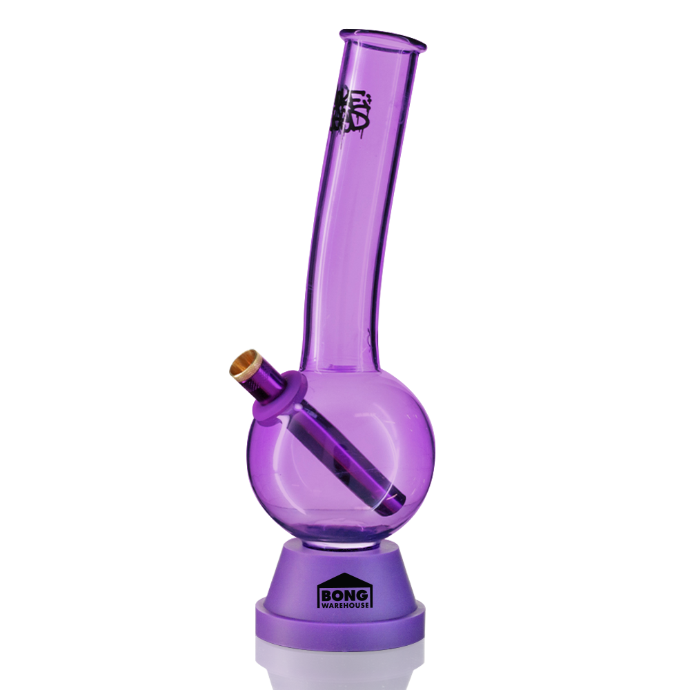 Smoke Weed 27cm Tall Bubble Glass Bong - Purple left