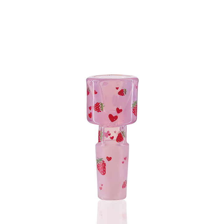 Bong Warehouse - Art Bowl 14mm Male - Pink Strawberries