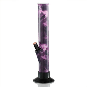 Large Tube 33cm Glass Bong - Purple Storm Lightning