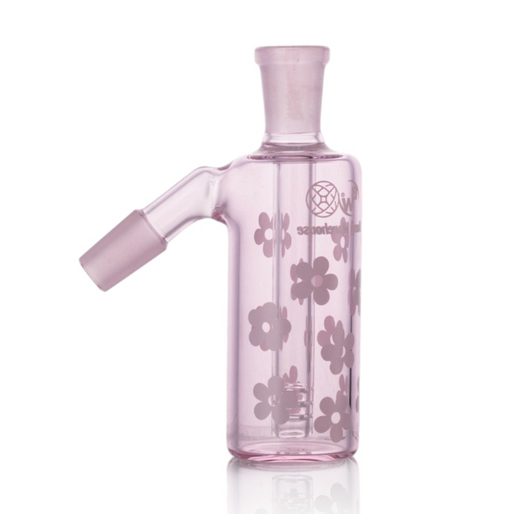 Bong Warehouse - Tube Ash Catcher - Pink Flowers