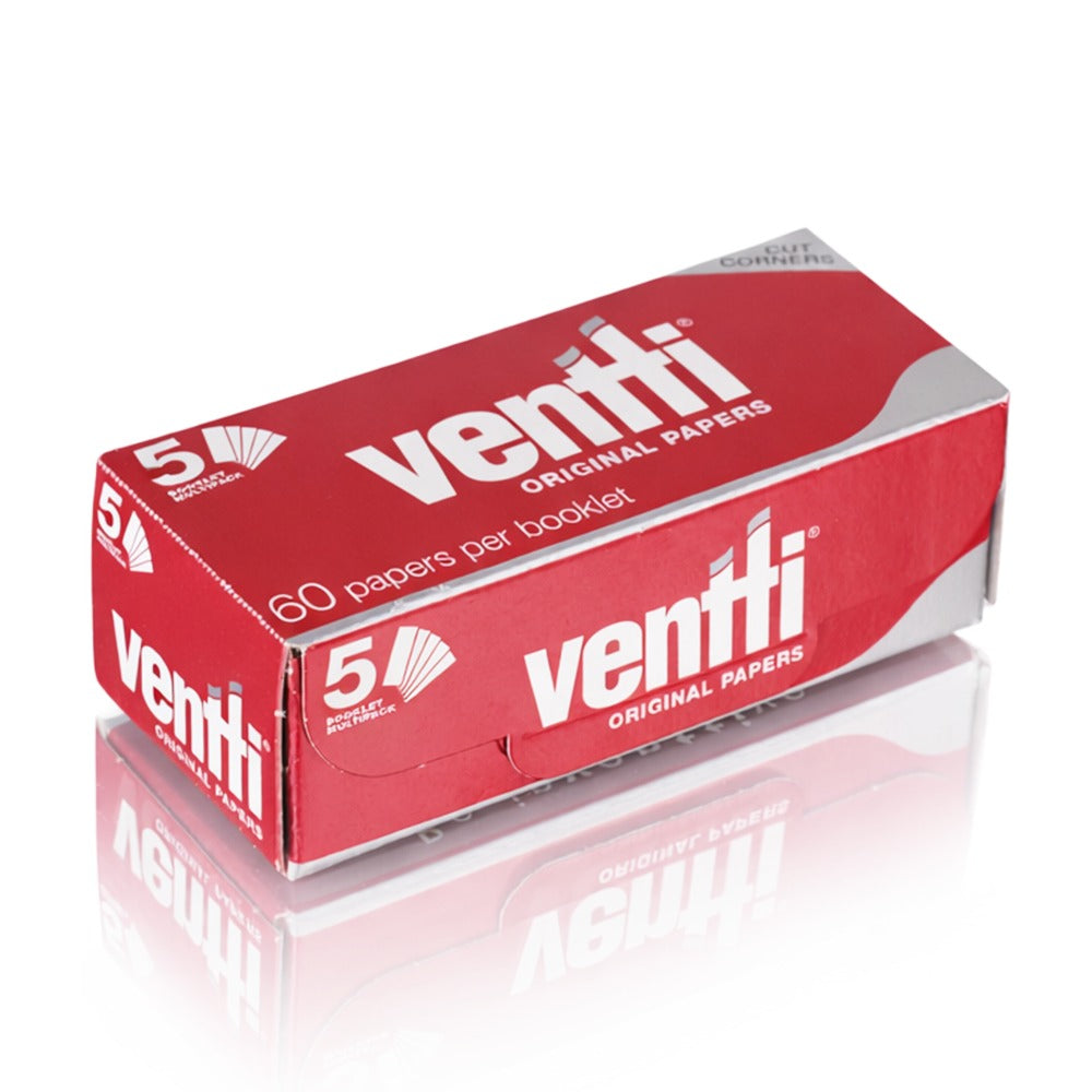 Red box of ventti original ROLLING papers on a white background