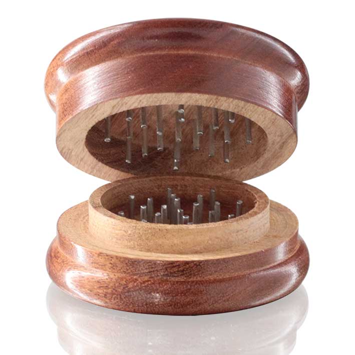 Eco Wooden Weed Grinder - Dark wood open