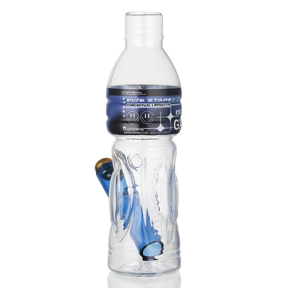 Gatorbeug  G2 Mini Glass Bong 18.5cm in Blue - Back View