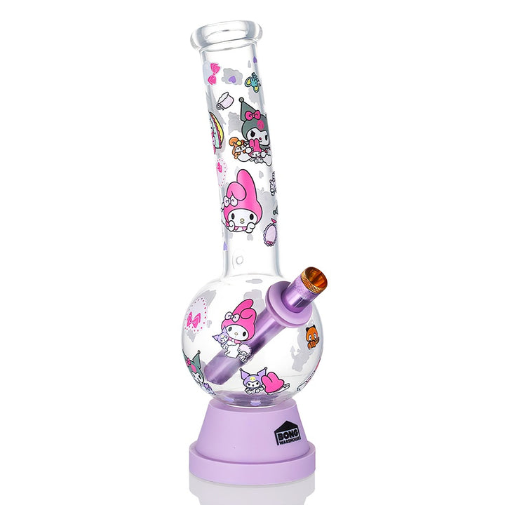 BW - Tall Bubble 27cm Glass Bong - Purple Hello Kitty Party