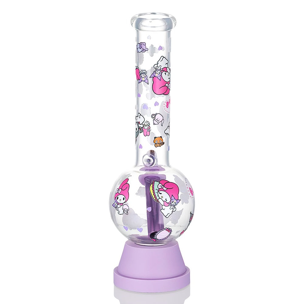 BW - Tall Bubble 27cm Glass Bong - Purple Hello Kitty Party