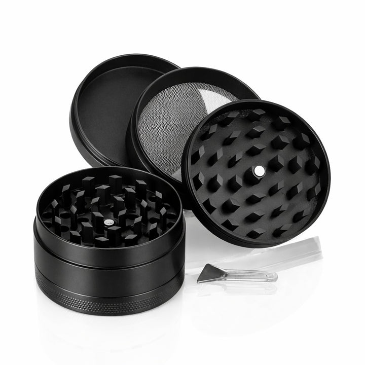 BW - Round Metal Weed and Herb Grinder - Black