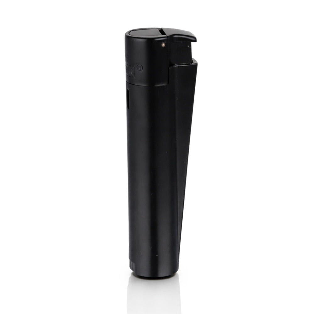 Black spray bottle on a white background
