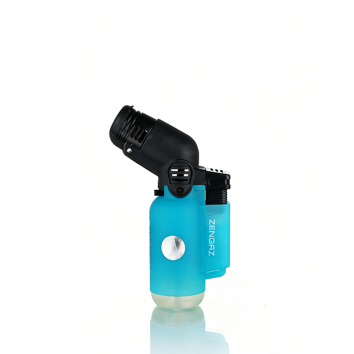 Zengaz - Angle Torch Lighter - Blue with black top on a white background