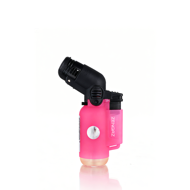 Zengaz - Angle Torch Lighter - Pink with black nozzle on a white background