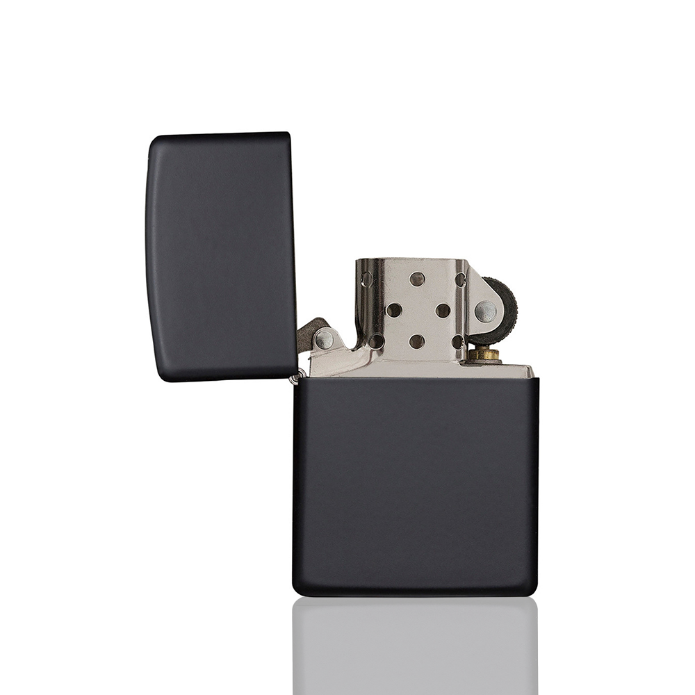 Zippo Lighter - Black Matte open