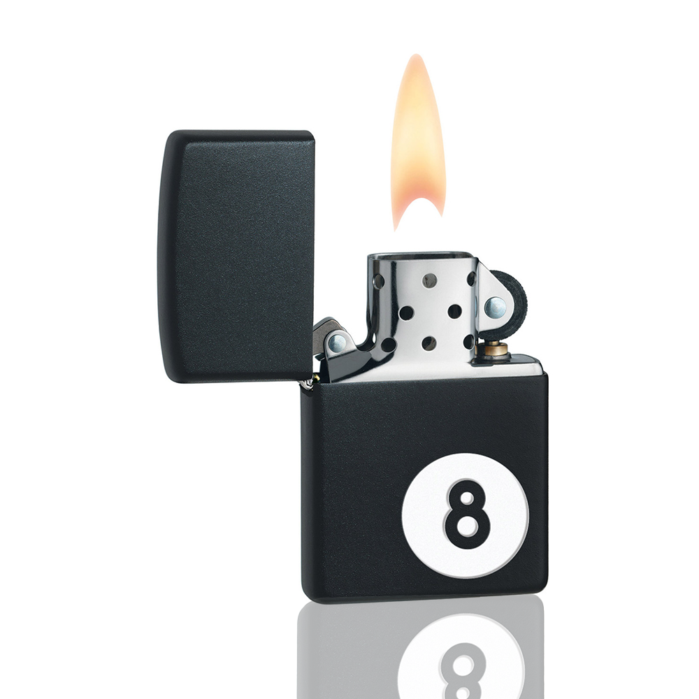 Zippo Lighter - Eight Ball - Black Matte_2