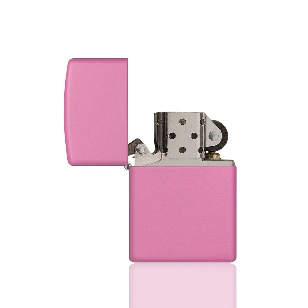 Zippo Lighter - Pink Matte open