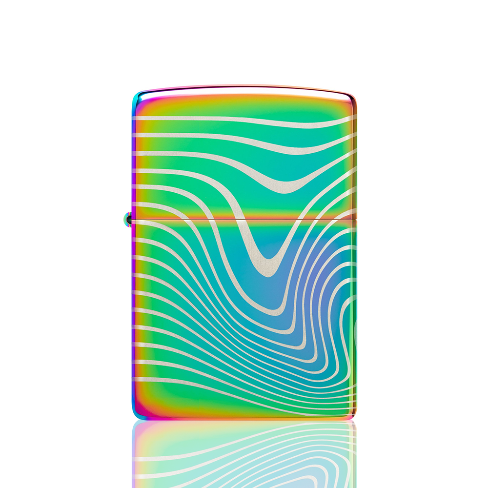 Zippo Lighter - Rainbow Wavy Pattern Laser 360°_1