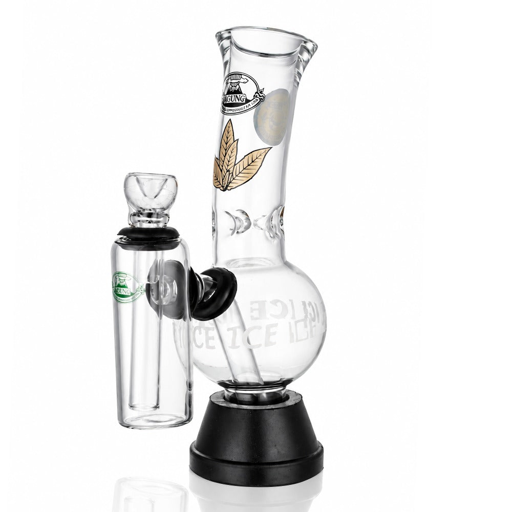 Agung -  Big Glass Double Chamber 32cm Bubble Bong - Clear