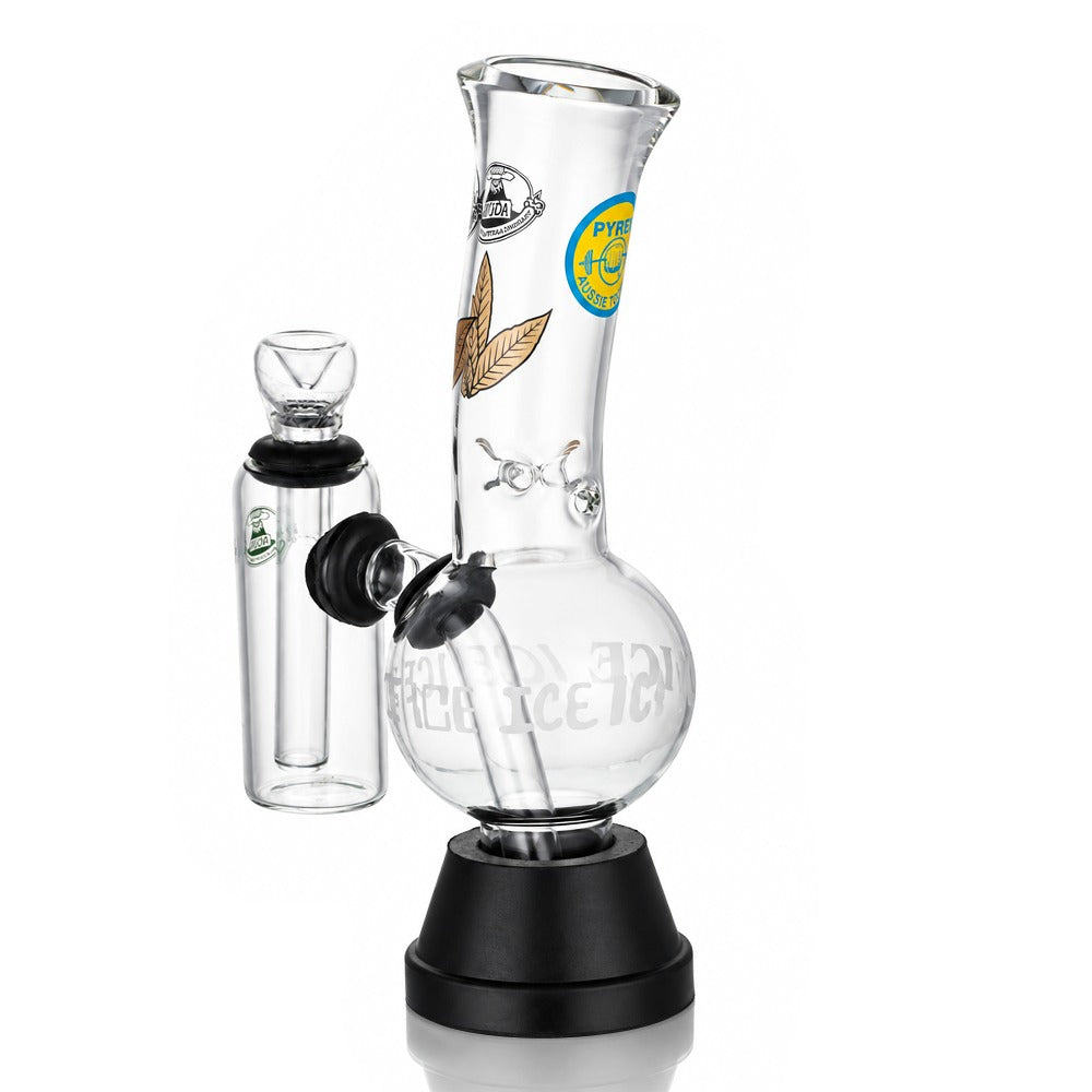 Agung -  Big Glass Double Chamber 32cm Bubble Bong - Clear