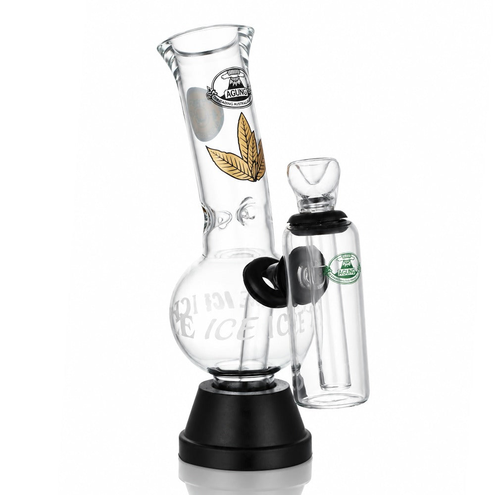 Agung -  Big Glass Double Chamber 32cm Bubble Bong - Clear