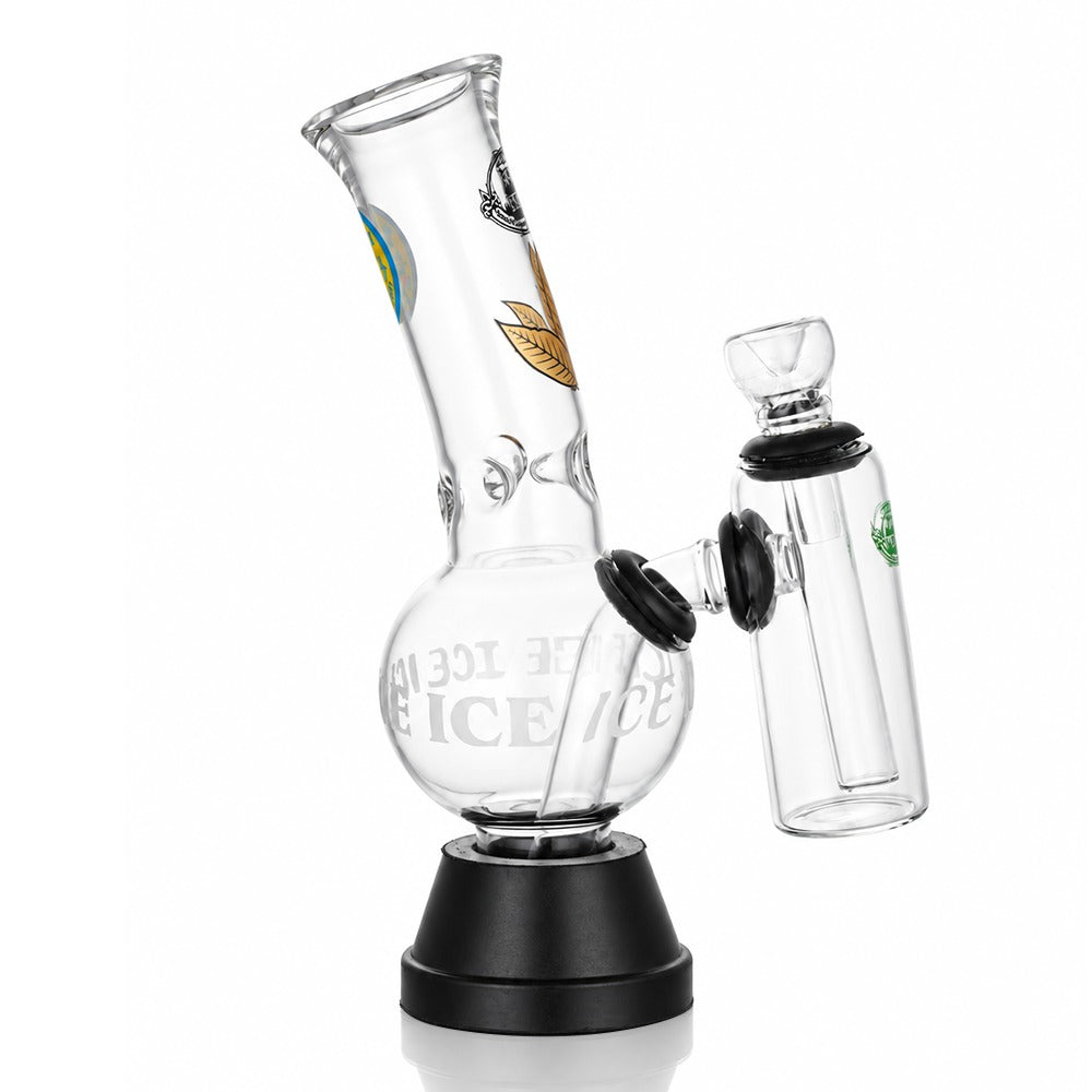 Agung -  Big Glass Double Chamber 32cm Bubble Bong - Clear