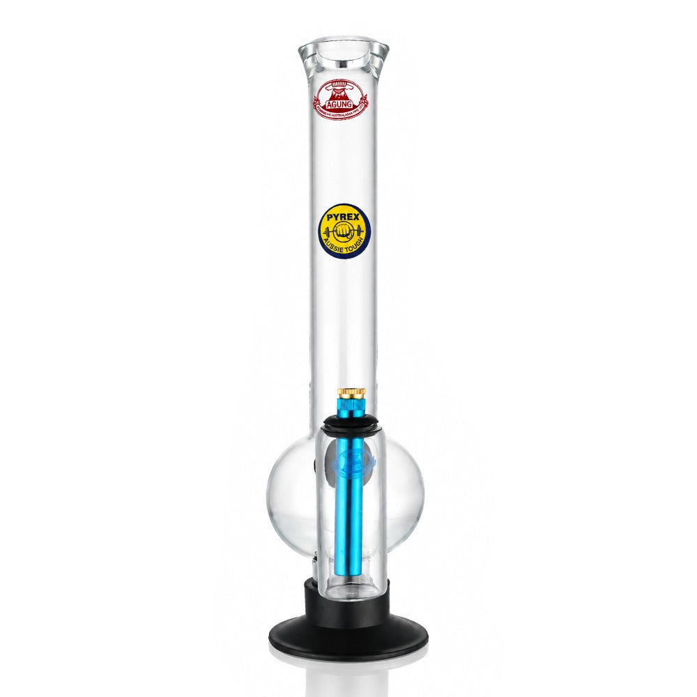 Agung -  Big Glass Double Chamber 36cm Bubble Bong - Clear