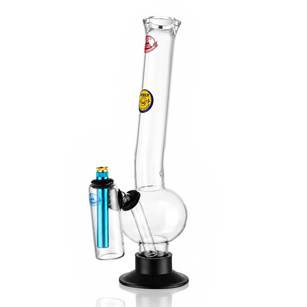 Agung -  Big Glass Double Chamber 36cm Bubble Bong - Clear