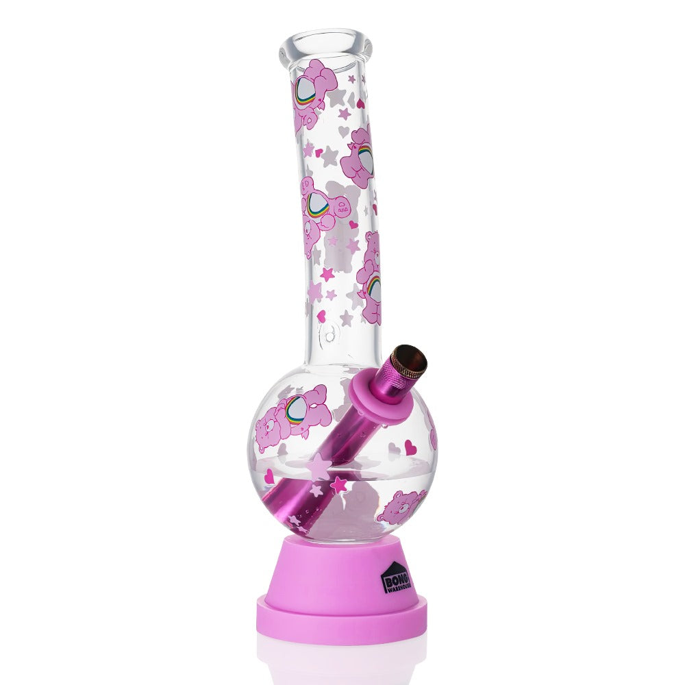 Bong Warehouse Care Bears Tall Bubble Bong 27cm in Pink with Pink Downstem