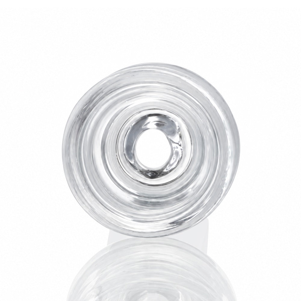 Grip Ring Glass Cone Piece 18mm Male - Clear Top Down View of Funnel Bowl | Bong Warehouse