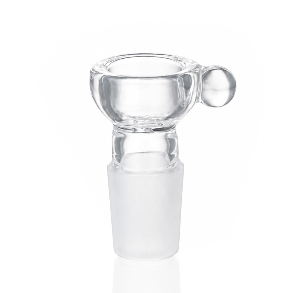 Marble Handle Glass Cone Piece 18mm Male - Clear Front View | Bong Warehouse
