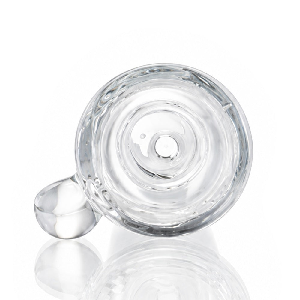 Marble Handle Glass Cone Piece 18mm Male - Clear Top Down View of Round Bowl | Bong Warehouse