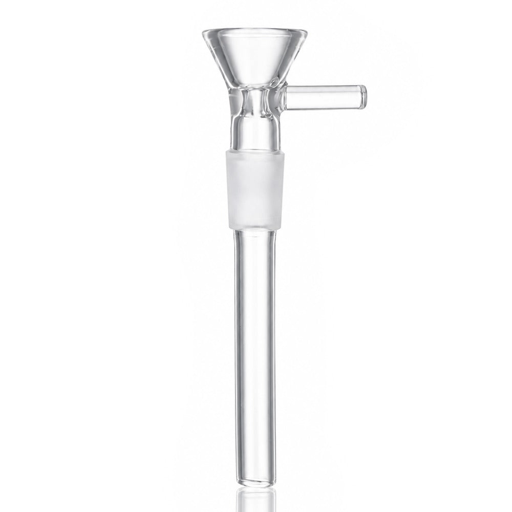 One-Piece Tab Handle Glass Bowl and Downstem 14mm Male - 85mm Front View | Bong Warehouse