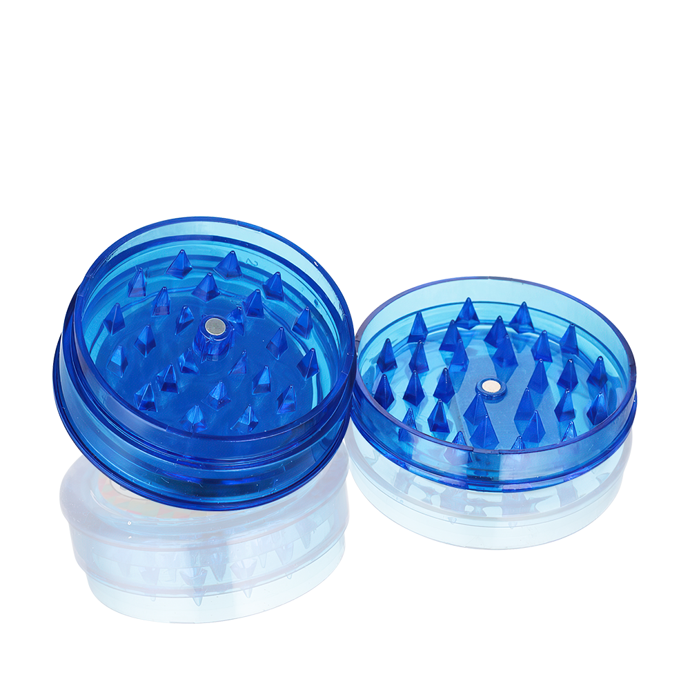 BW Plastic Herb 60mm Round Blue Skull plastic weed grinder