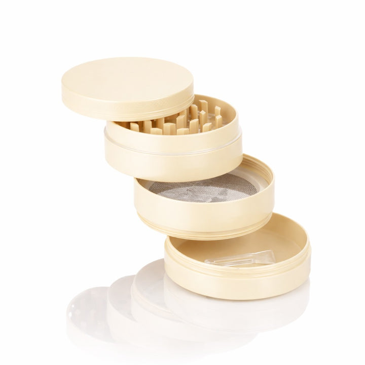 BW Round Metal Weed and Herb Beige metal weed grinder