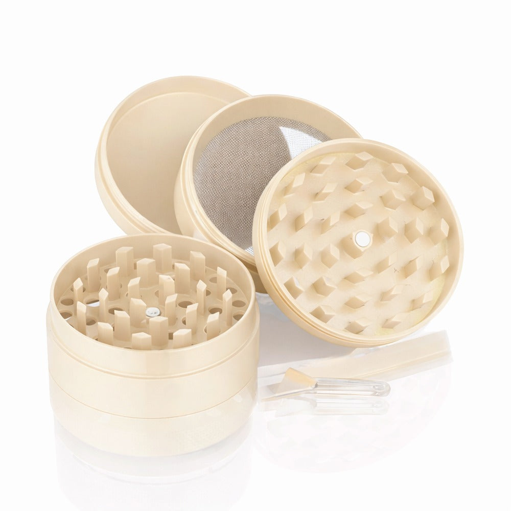 BW Round Metal Weed and Herb Beige metal weed grinder