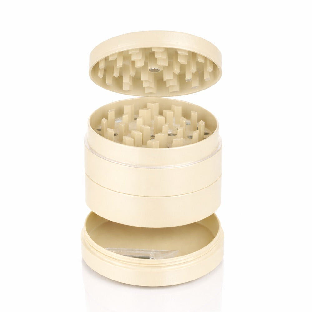 BW Round Metal Weed and Herb Beige metal weed grinder