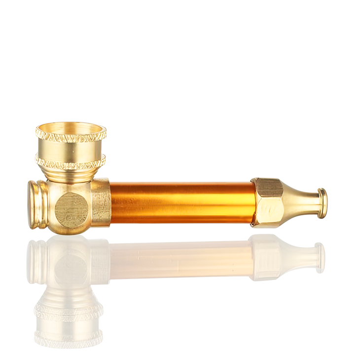 Bong Warehouse Small Metal Dry Pipe 5cm gold compact metal smoking pipe
