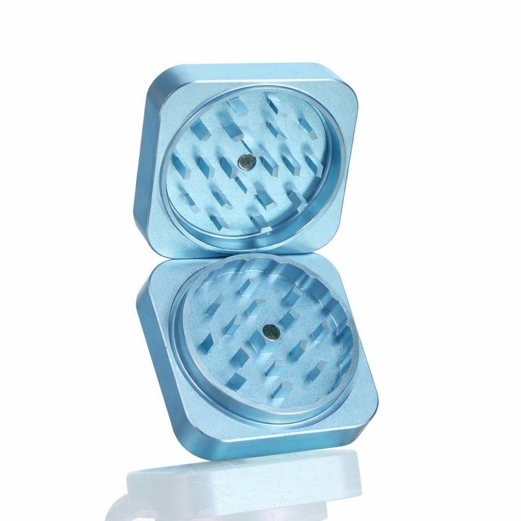 BW Square Stainless Steel Metal Herb Metallic Light Blue metal weed grinder