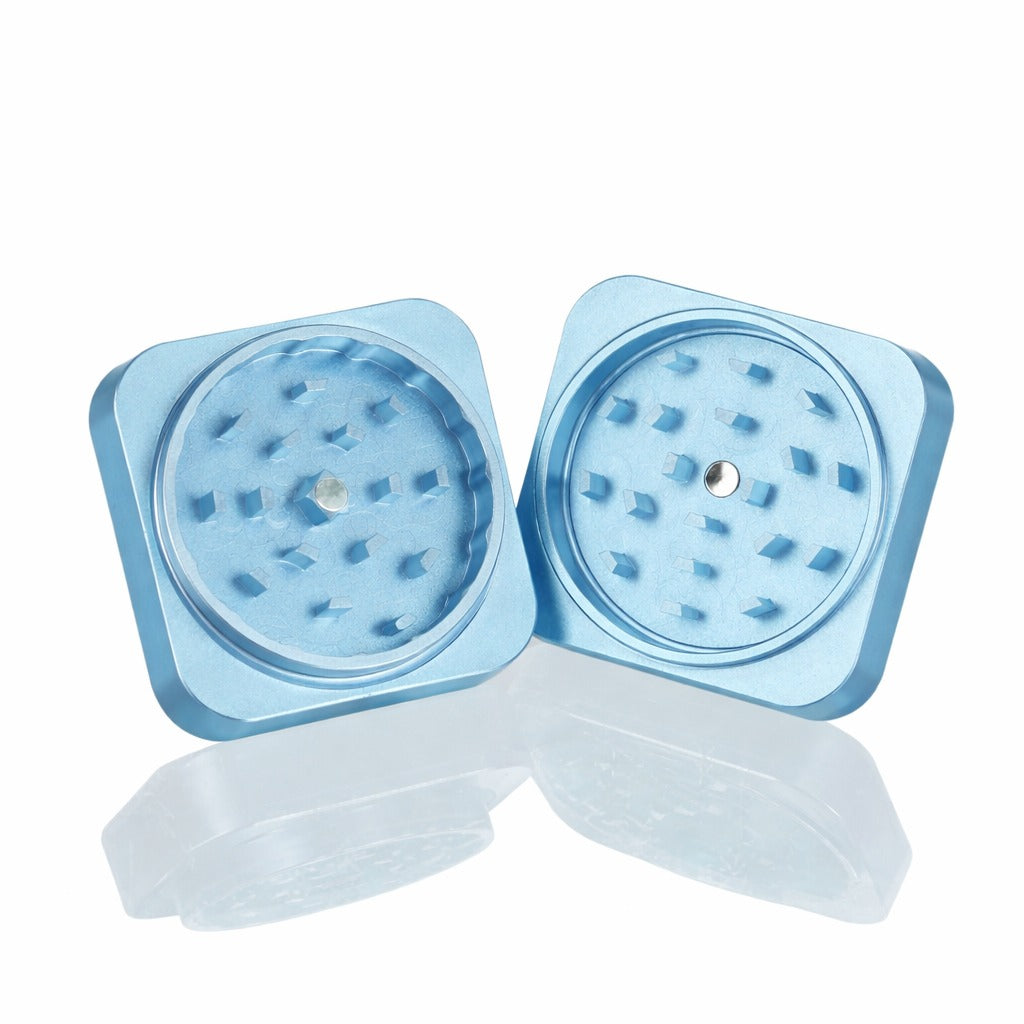 BW Square Stainless Steel Metal Herb Metallic Light Blue metal weed grinder