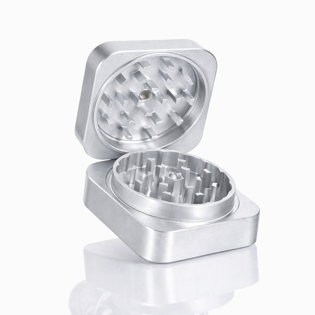 BW Square Stainless Steel Metal Herb Silver metal weed grinder