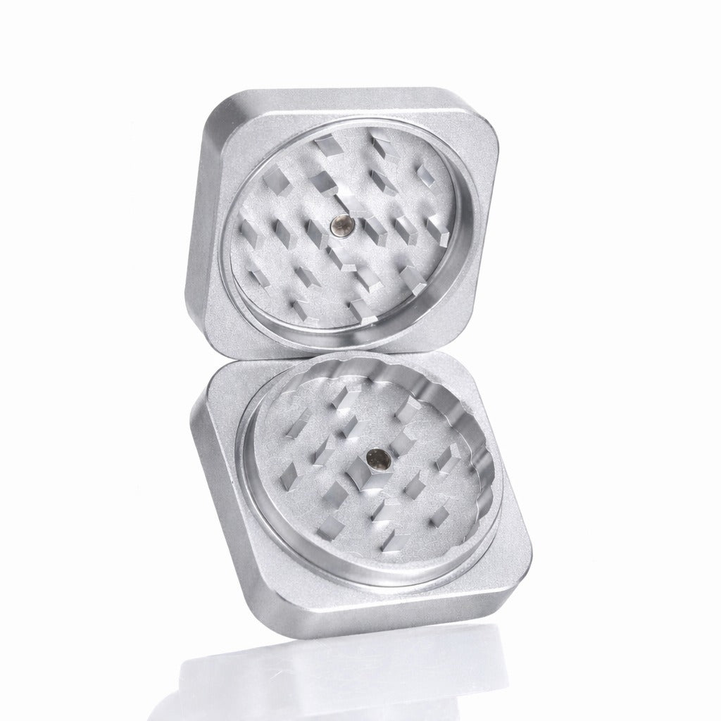 BW Square Stainless Steel Metal Herb Silver metal weed grinder