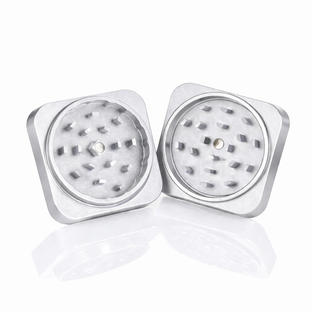 BW Square Stainless Steel Metal Herb Silver metal weed grinder