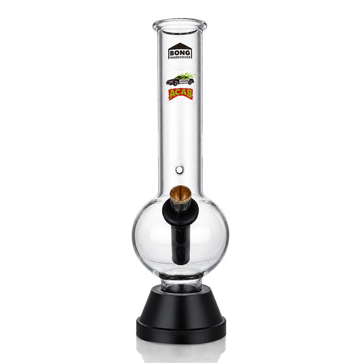 Bong Warehouse 25cm tall bubble glass bong in black, front view