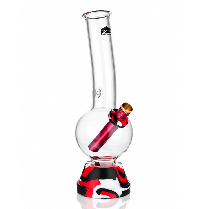 Bong Warehouse 25cm tall bubble glass bong in red, front view