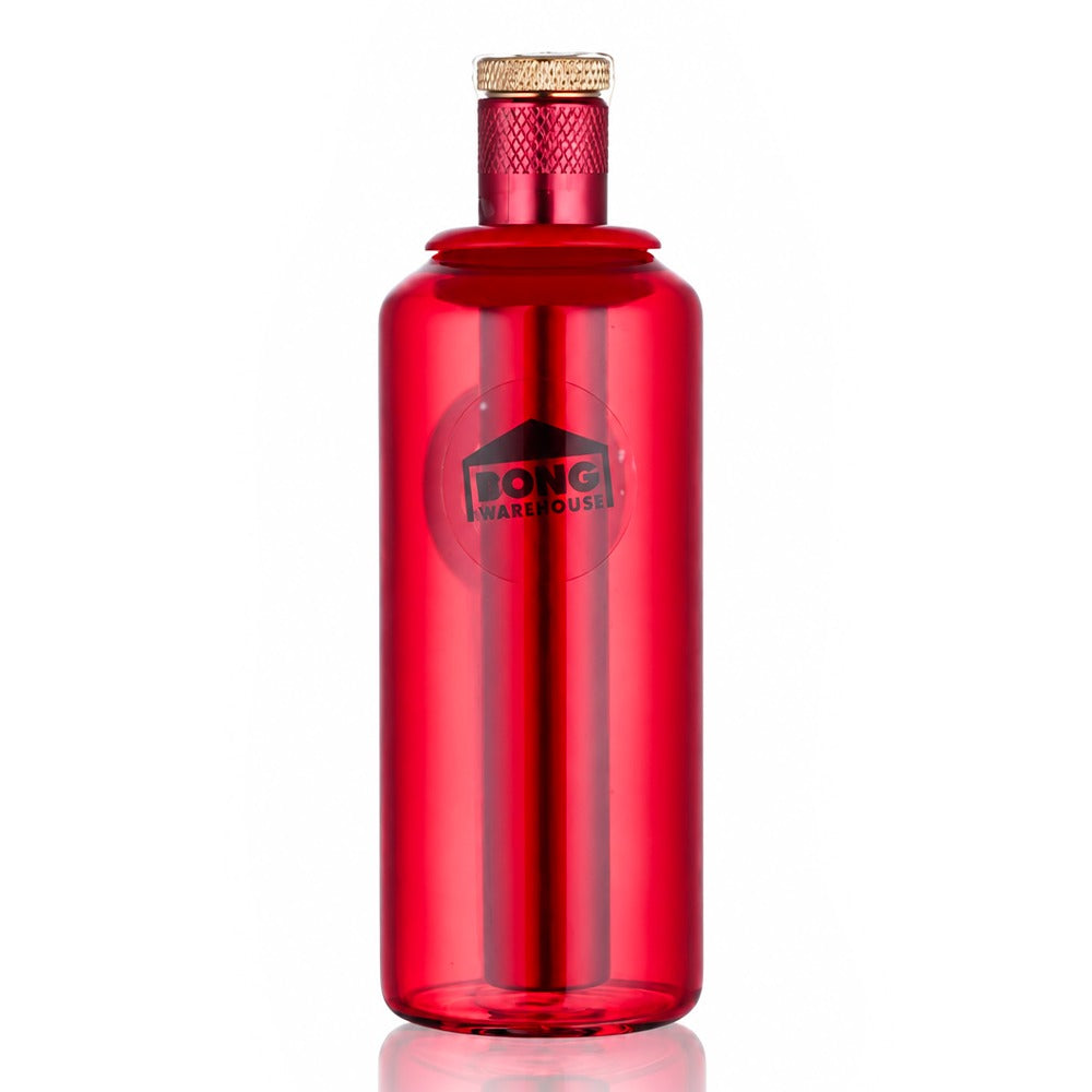 Bong Warehouse tube ash catcher in red glass with 15mm tube, front view