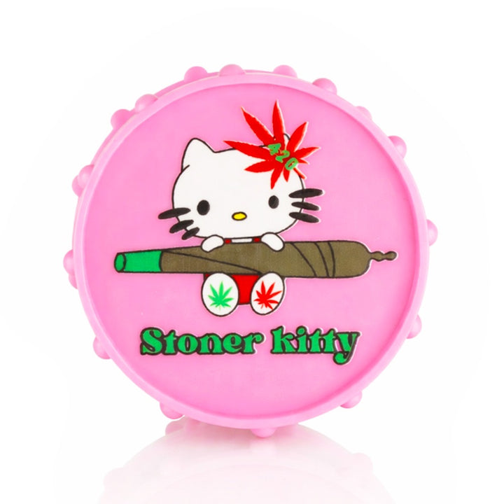 BW - Pink Plastic Weed Grinder 70mm Round - Joint Kitty