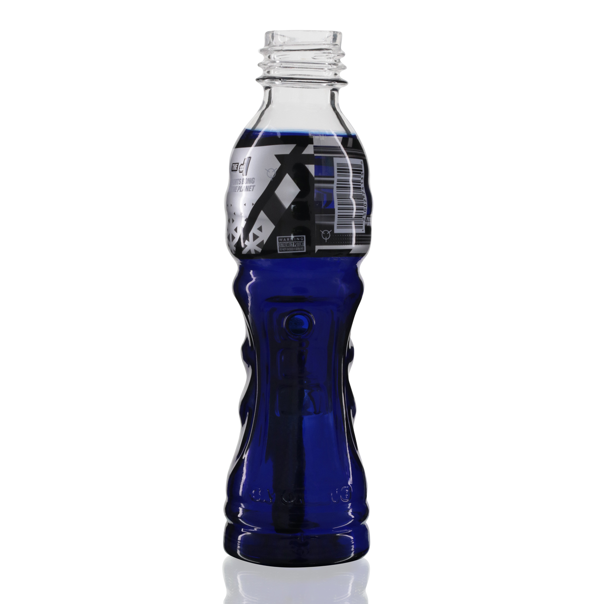 Gatorbeug G3 23cm glass bottle bong in blue with glass stem, back view