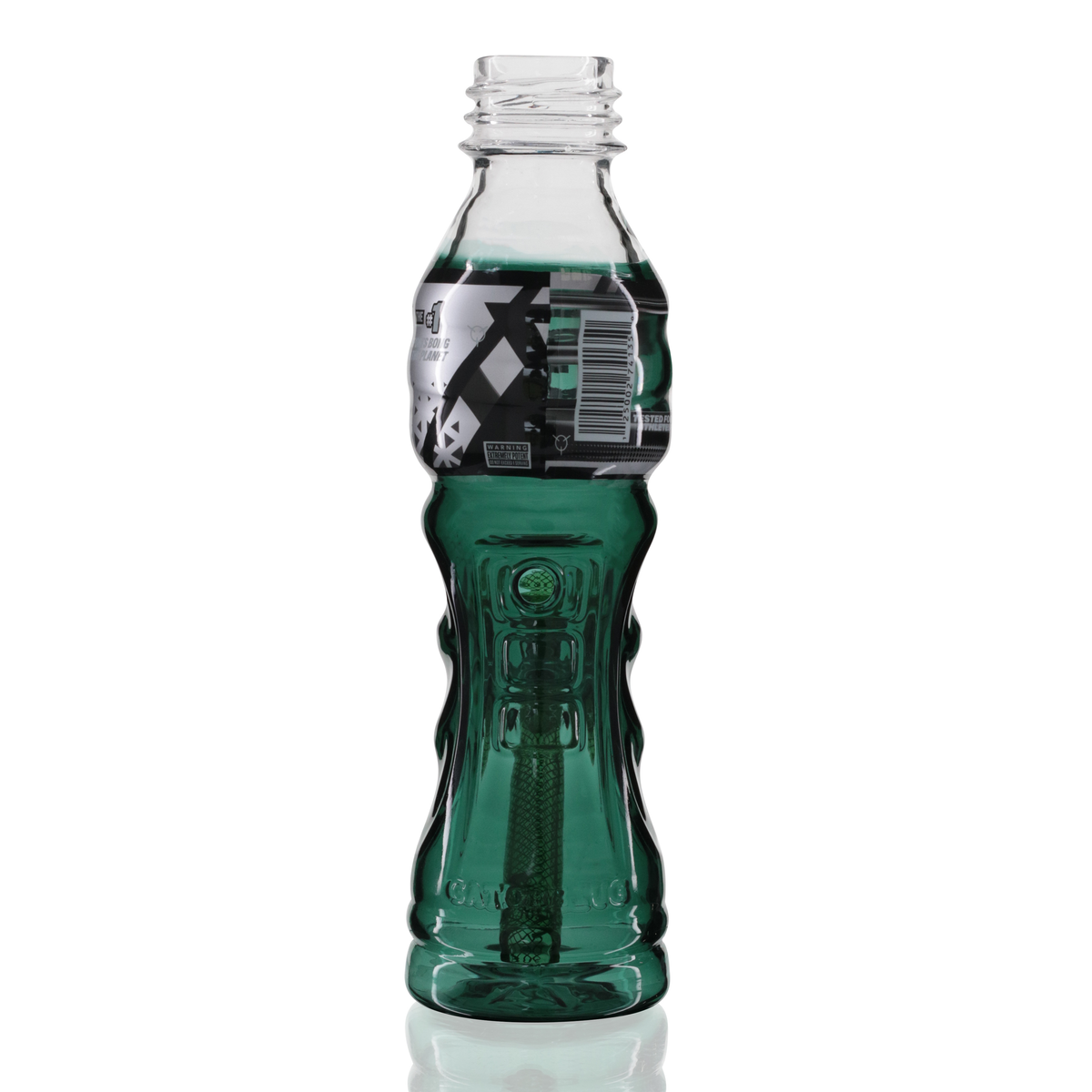 Gatorbeug G3 23cm glass bottle bong in teal with glass stem, back view