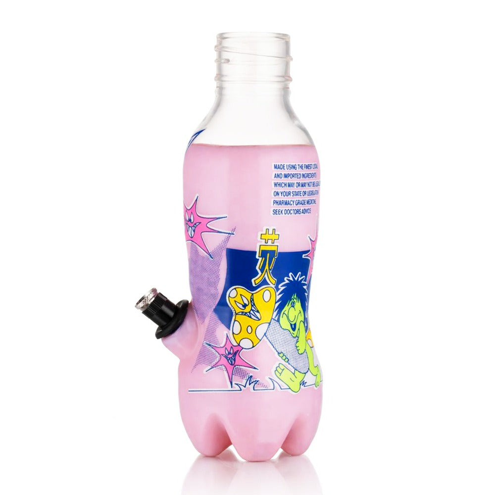 Gatorbeug MTN Beug 23cm glass bottle bong in pink, back view with metal stem