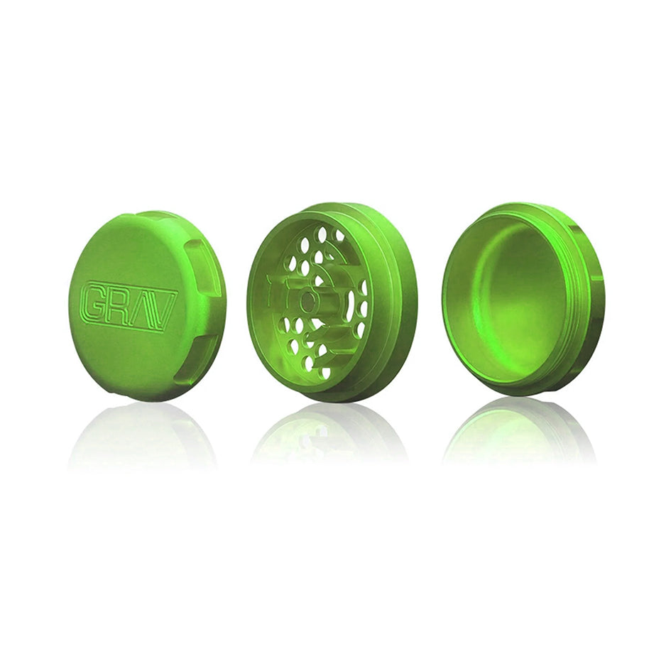 GRAV 3 Piece Metal Green metal weed grinder