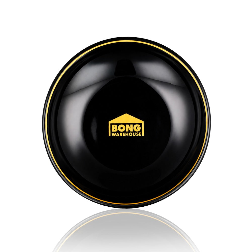 Black ceramic chop bowl with gold logo, included in the Kitten Pack Bundle