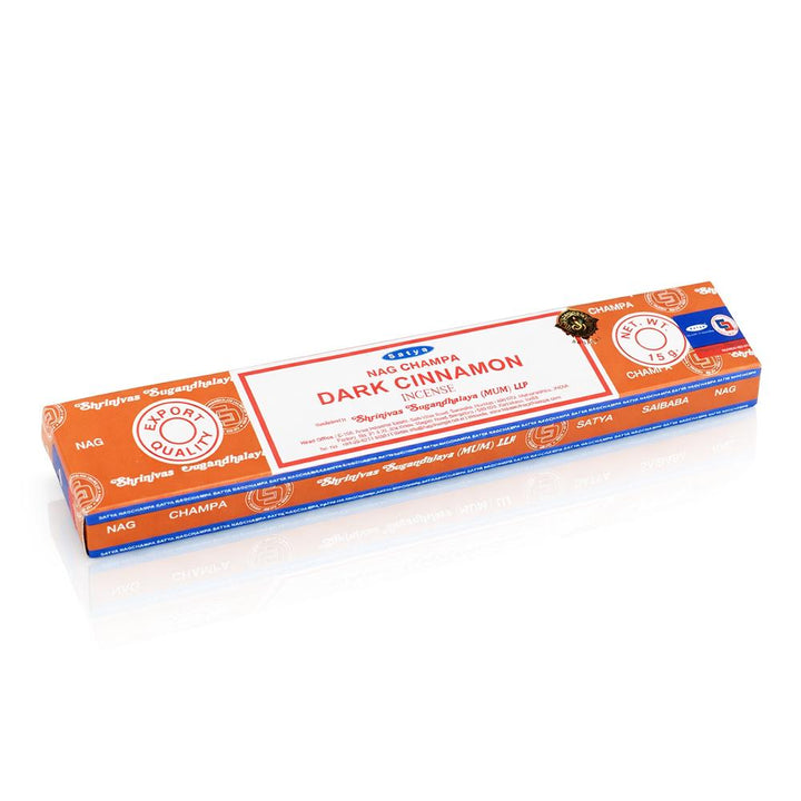 Satya Nag Champa Dark Cinnamon Incense Sticks 15g - angle view